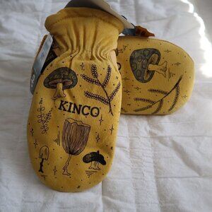 Designed Kinco Lined Premium Grain & Suede Pigskin Mitten Mushrooms